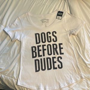 DOGS BEFORE DUDES soft tee in Medium